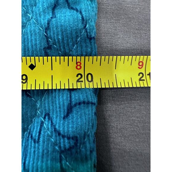 VTG Basic Editions Women's Quilted Corduroy Jacket Vest Size M Teal Floral - Picture 11 of 16